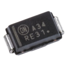 【MBRA340T3G】onsemi 整流ダイオード、3A、40V 表面実装、2-Pin DO-214AC (SMA) ショットキー 450mV