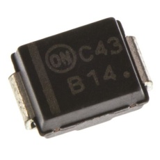 【MBRS140T3G】onsemi 整流ダイオード、1A、40V 表面実装、2-Pin DO-214AA (SMB) ショットキー
