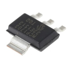 【MCP1703-3302E/DB】Microchip 電圧レギュレータ 低ドロップアウト電圧 3.3 V、3+Tab-Pin、MCP1703-3302E/DB