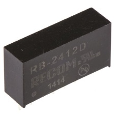 【RB-2412D】Recom DC-DCコンバータ Vout:±12V dc 21.6 → 26.4 V dc、1W、RB-2412D