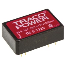 【TEL-5-1222】TRACOPOWER DC-DCコンバータ Vout:±12V dc 9 → 18 V dc、5W、TEL 5-1222