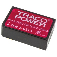 【TEN-3-0513】TRACOPOWER DC-DCコンバータ Vout:15V dc 4.5 → 9 V dc、3W、TEN 3-0513