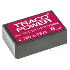 【TEN-3-0523】TRACOPOWER DC-DCコンバータ Vout:±15V dc 4.5 → 9 V dc, 3W, TEN 3-0523