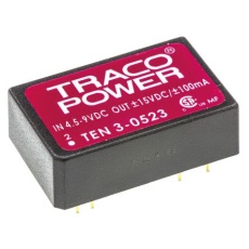 【TEN-3-0523】TRACOPOWER DC-DCコンバータ Vout:±15V dc 4.5 → 9 V dc、3W、TEN 3-0523