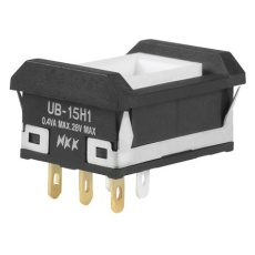 【UB15NBKG015F】NKK Switches 押しボタンスイッチ、On-(On)、スナップイン、単極双投(SPDT)、UB15NBKG015F