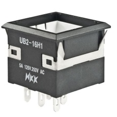 【UB216KKW015C】NKK Switches 押しボタンスイッチ, On-On, スナップイン, 単極双投(SPDT), UB216KKW015C