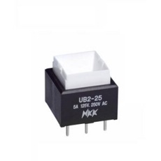 【UB225SKG03N】NKK Switches 押しボタンスイッチ、On-(On)、スルーホール、双極双投(DPDT)、UB225SKG03N