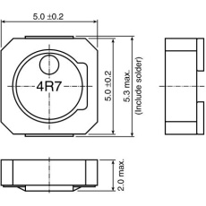 【VLCF5020T-220MR58】TDK 巻線インダクタ (面実装)、22 μH、1.1A、5.3 x 5 x 2mm、VLCF5020T-220MR58