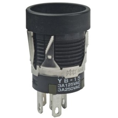 【YB15MKW01】NKK Switches 押しボタンスイッチ, On-(On), スナップイン, 単極双投(SPDT), YB15MKW01