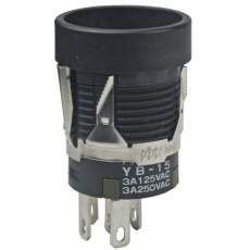 【YB15MKW01】NKK Switches 押しボタンスイッチ、On-(On)、スナップイン、単極双投(SPDT)、YB15MKW01