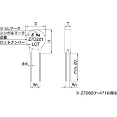 【Z7D471】バリスタ バリスタ電圧：470V 最大直流定格電圧：385V 100pF Z7D471