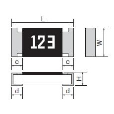 【RMC1/10-102JTP】2012 角板形チップ抵抗器 1kΩ