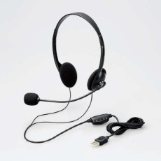 【HS-102UBK】【在庫処分セール】両耳オーバーヘッドタイプ USB ヘッドセット