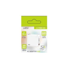 【L-AC66-W】【在庫処分セール】AC充電器 3ポート PD66W ホワイト