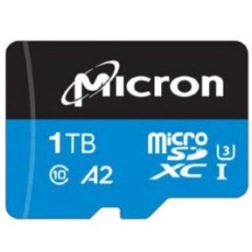 【MTSD1T0ANC8MS-1WT-AD】産業用microSDXCカード(1TB、クリアケース/SDアダプタ付)