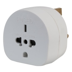 【PEL00140】TRAVEL ADAPTOR ALL CONTINENTS TO UK  WHT