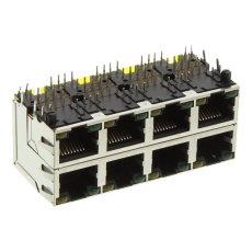【RJSAE538408】RJ45 CONN  R/A JACK  8P8C  4STACKTH