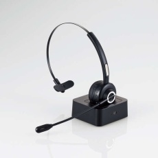 【LBT-HSOH14BK】オーバーヘッドタイプ充電台付Bluetoothヘッドセット