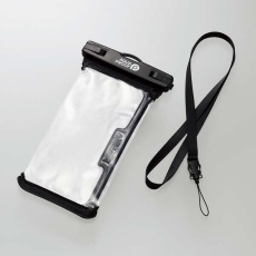 【P-WPSR04BK】スマートフォン用防水ケース/IPX8/立体構造 ブラック