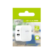 【L-AC-CA20】AC充電器 2口 C(PD)+Aポート 20W