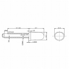 【L-05W2E2D343C11-01-T-A】LED(5mm・白・超高輝度)