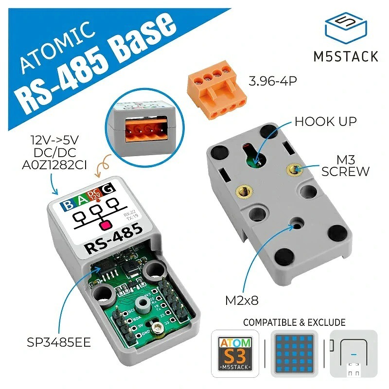 【M5STACK-A131】ATOMIC RS485 Base
