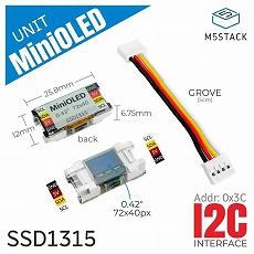 【M5STACK-U166】M5Stack用0.42インチMini OLEDユニット
