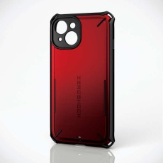 【PM-A23AZEROSRD】iPhone 15 ハイブリッドケース/ZEROSHOCK Solid/極限保護/レッド
