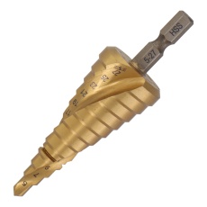 【STP-10】スパイラル式チタンコーティングステップドリル ハイス鋼材 12段 5-27mm
