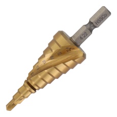 【STP-9】スパイラル式チタンコーティングステップドリル コバルトハイス鋼 10段 4-22mm