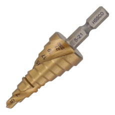 【STP-11】スパイラル式チタンコーティングステップドリル コバルトハイス鋼 9段 5-21mm