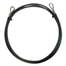 【THW-2442C】PVC被覆メッキ付ワイヤーロープ(両端シンブル加工)径2.4mm×2m