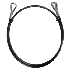 【THW-3251C】PVC被覆メッキ付ワイヤーロープ(両端シンブル加工)径3.2mm×1m