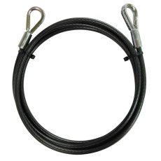 【THW-3252C】PVC被覆メッキ付ワイヤーロープ(両端シンブル加工)径3.2mm×2m