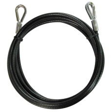 【THW-3253C】PVC被覆メッキ付ワイヤーロープ(両端シンブル加工)径3.2mm×3m