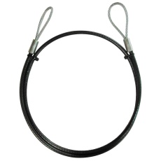 【THW-3251I】PVC被覆メッキ付ワイヤーロープ(両端アイ加工)径3.2mm×1m