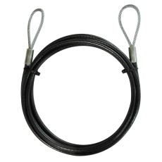 【THW-3252I】PVC被覆メッキ付ワイヤーロープ(両端アイ加工)径3.2mm×2m