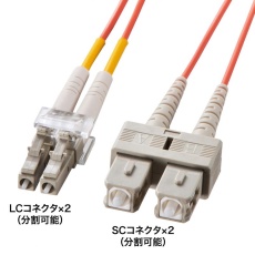 【HKB-LCSC5-02N】メガネ型光ファイバケーブル(マルチ50μm LC×2-SC×2 2m)