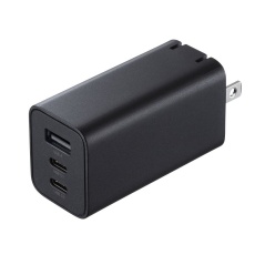 【ACA-PD95BK】USB PD対応AC充電器(PD65W/C×2+A×1)