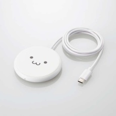 【W-QA25WF】ケーブル一体型 Qi規格対応ワイヤレス充電器(5W/卓上/1m)