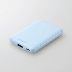 【DE-C45-5000BU】薄型コンパクトモバイルバッテリー(5000mAh/3A/C×1+A×1)