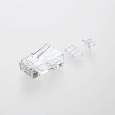 【LD-6RJ45T100/L】自作用RJ45コネクター(ガイドパーツ付き/100個入り)