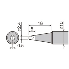 【PX-48RT-2.4D】替こて先 PX-480/PX480E用 D型 φ2.4