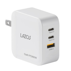 【L-AC3-G66W】USB対応3ポートAC充電器(66W)