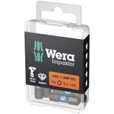 【057604】WERA ベラ Hex-Plus ヘックスプラス ダイヤモンドコーティングドライバービット 10個入り 刃先サイズ4 全長25mm 