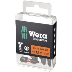 【057615】WERA ベラ Hex ヘックス ダイヤモンドコーティングドライバービット 10個入り 刃先サイズ#1 全長25mm 