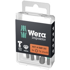 【057665】WERA ベラ インパクトドライバー用 ドライバービット10個入り 刃先サイズT25 シャンク径6.35mm 全長50mm 