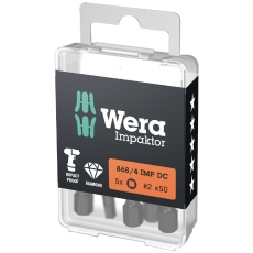 【057671】WERA ベラ ダイヤモンドコーティング ドライバービット10個入り 刃先サイズSQ2 シャンク径6.35mm 全長50mm 