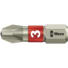 【071012】WERA ベラ プラスネジ用 ステンレス製ドライバービット 差込6.35mm 刃先サイズ+3 全長25mm  