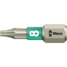 【071030】WERA ベラ トルクスネジ用 ステンレス製ドライバービット 差込6.35mm 刃先サイズTX8 全長25mm  